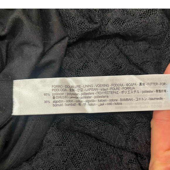 Zara Classic Black Lined Bodycon spaghetti Strap Lace Mini Dress | Size Small - Picture 7 of 8